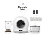 Xenon Smart Akıllı Otomatik Kamerasız Kedi Tuvaleti Paslanmaz Çelik Kaseli Mama Kabı Akıllı Bataryalı Su Pınarı Ve Filtre 4'Lü Pet Seti