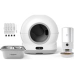 Xenon Smart Akıllı Otomatik Kedi Tuvaleti Paslanmaz Çelik Kaseli 5LT Mama Kabı Çelik Hazneli Su Pınarı ve Filtre 4'lü Pet Seti