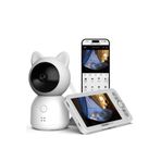 Xenon Smart Bebek Kamerası 3Mp 5 Inç Monitör Mobil Takip Ağlama Algılama 360 Gece Görüş Rgb Lambalı X7202 Beyaz