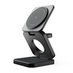 Xenon Smart Kablosuz Şarj Standı | 3 in 1, 15W, MagSafe, iPhone, AirPods Uyumlu, Hızlı Şarj İstasyonu (X6402) Siyah