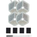 Xenon Smart Kedi Su Pınarı Filtre Seti (X8657 Uyumlu) | 4+4 Karbon Sünger Filtre + Temizlik Fırçası (X8813) - Açık Bej
