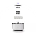 Xenon Smart Kedi Su Pınarı (Kablosuz) Ve Yedek Filtre 2'Li Set, Wifi, Çelik Su Tepsili, Uv Sterilizasyon