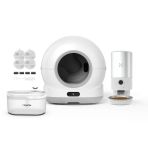 Xenon Smart Kedi Tuvaleti (Kameralı), Mama Kabı (Kameralı) 5L, Su Pınarı (Şeffaf) Ve Yedek Filtre | 4'Lü Set