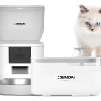 Xenon Smart Otomatik Mama Kabı (Kameralı) Ve Kedi Su Pınarı Kablosuz 2Li Set Wifi Mobil Kontrollü Beyaz