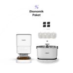 Xenon Smart Otomatik Mama Kabı, Su Pınarı (Kablosuz) Ve Yedek Filtre 3'Lü Set, Mobil Kontrol