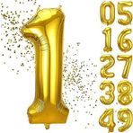 xesha 1 Yaş Doğum Günü Rakamlı Balon Yaş Günü Gold Renk Folyo Balon 102 cm Doğum Günü ve Parti Dekorasyonu Büyük Boy Folyo Balon 40 inç - 102 cm Doğum Günü Dekorasyonu Balon Yaş Sayı Helyum Balon 1 Rakamı