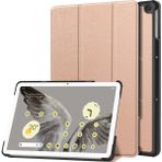 XFashion Google Pixel Tablet Üç Katlı Stand Tablet Kasası Pu Deri Anti-Damla Tablet Kapağı (Yurt Dışından) - Rose Gold