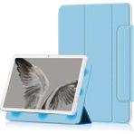 XFashion Google Pixel Tablet Üçlü Stand Kapağı Pu Deri Manyetik Emilim Akıllı Tablet Kılıf (Yurt Dışından) - Bebek Mavisi