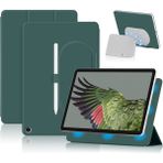 XFashion Google Pixel Tablet Üçlü Stand Manyetik Deri Tablet Kapak Kalem Tutucu Kılıf Şarj Cihazı Hoparlör Dock (Yurt Dışından) - Yeşil