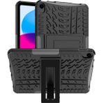 Xfashion Ipad 10.9 (2022) Şok Geçirmez Tablet Kasası Lastik Dokusu Kickstand Heavy Distric Zırh Yumuşak Tpu Sabit Pc Koruyucu Kapak (Yurt Dışından) - Siyah