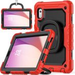 XFashion Lenovo Tab M9 / Lenovo K9 Kickstand Case Pc+Silikon Tablet Kapak Kayış (Yurt Dışından) - Kırmızı