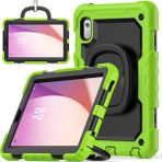 XFashion Lenovo Tab M9 / Lenovo K9 Kickstand Case Pc+Silikon Tablet Kapak Kayış (Yurt Dışından) - Sarı - Yeşil