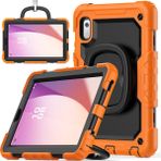 XFashion Lenovo Tab M9 / Lenovo K9 Kickstand Case Pc+Silikon Tablet Kapak Kayış (Yurt Dışından) - Turuncu