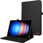 XFashion Xiaomi Pad 6s Pro 12.4 Kumaş Doku Deri Tablet Standı Kapaklı Kart Tutucu (Yurt Dışından) - Siyah