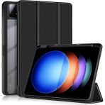 XFashion Xiaomi Pad 6s Pro 12.4 Üç Katlı Stand Pu Deri Tablet Kapağı (Yurt Dışından) - Siyah