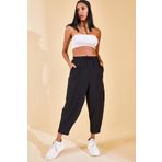 Xhan 02 2YZK5-12595 Kadın Siyah Beli Lastikli Slouchly Pantolon