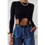 Xhan 1KZK2-11043-02 Siyah Kanca Detaylı Kadın Bluz