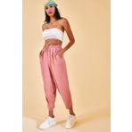 XHAN Kadın Gül Kurusu Beli Lastikli Slouchly Pantolon -65 2YZK5-12595
