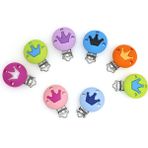 Xhang 10 Adet Silikon Emzik Klip Taç Dıy Bebek Diş Çıkarma Teether Kolye Boncuk Aracı Nurs Hediye Yuvarlak Kalp Aksesuarları | Bebek Dişlikleri (Renk Karışımı) (Yurt Dışından) - Renkli