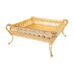 Xhang 20 * 20 * 10 cm Gül Altın Meyve Tepsi Mum Ayna Cam Vintage Gıda Tabağı Içecekler Ekran Tepsi Platfe Yüksek Kalite | Depolama Tepsileri (Yurt Dışından)