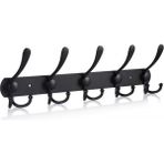 Xhang 5 Kanca Paslanmaz Çelik Duvara Monte Banyo Kanca Raf Yatak Odası Ceket Askısı | Robe Hooks - Siyah