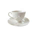 Xhang Ingiliz Retro Kahve Setinde 220ML Seramik Kabartmalı Gül Desen Fincan ve Tabağı Tatlı Plaka Öğleden Sonra Çay Fincanı | Kahve Fincanı Ve;tabak Setleri (Yurt Dışından) - Beyaz