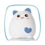Xhang LED Gece Lambası Kedi Hayvan USB Şarj Silikon Karikatür Kreş Lambası Bebek Gece Lambası Çocuk Doğum Günü Hediyesi Oyuncak | LED Gece Işıkları (Uzaktan Kumanda) - Mavi
