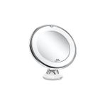 Xhltd 360 Rotasyon Esnek Led Makyaj Tıraş Aynası Işıklı 10x Büyüteç Makyaj Aynası Güç Kilitleme Vantuz Ayarlanabilir | Banyo Aynaları (Yurt Dışından) - Beyaz