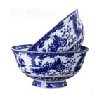 Xhltd 4.5 Inç Jingdezhen Ramen Kase Seramik Kemik Çini Pirinç Çorbası Kaseler Konteyner Ev Mutfak Yemek Sofra Aksesuarları El Sanatları | Kaseler (Yurt Dışından) - Mavi