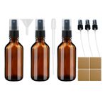 XHPHAPACK 100 ml Amber Cam Sprey Şişeleri, Boş Yeniden Doldurulabilir Cam Kaplar, 3'lü Paket
