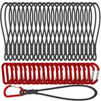XHTXHT 20 adet germe lastiği, karabinalı, karabinalı genişletici, çok fonksiyonlu branda gergisi, lastik gerici, karabina kanca, branda, çadır, ağ, kamp için (15 cm)