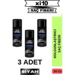 XI10 Dolgunlaştırıcı Saç Tozu Topik Siyah 3 Adet x 50 gr