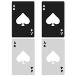 XiangJunly 4 Adet Şişe Açacağı, Paslanmaz Çelik Bira Kapakları Kutu Açacakları, Poker Ace of Spades A Kartları Su Şişesi Açacakları, Cüzdan Şişe Açacakları - Gümüş ve Siyah