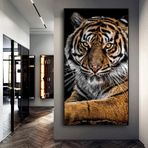 XIANGPEIFBH Duvar Sanatı Resmi Büyük Boy HD Vahşi Hayvanlar Kanvas Tablo Kaplan Aslanı Posterler ve Baskılar Sundurma Oturma Odası Dekorasyonu 30 x 60 cm (12 inç x 24 inç) Çerçevesiz