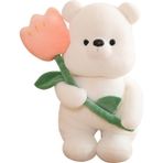 Xiangshan Sevimli Kutup Ayısı Peluş Oyuncak Lale Ayı Bebek (Yurt Dışından) - Beyaz - Pembe