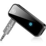 Xiaoai Araba Için Bluetooth 5.0 Alıcı, Gürültü Önleyici Bluetooth Aux Adaptörü, 3,5 mm Jack Aux Alıcısı, 2'si 1 Arada Kablosuz Vericihoparlörler/kulaklık/ev Müzik Akışı Stereo/araba/pc Iç (Yurt Dışından) - Siyah