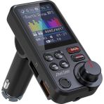 Xiaofeng Araba Bt Mp3 Çalar Fm Çift USB Araç Şarj Adaptörü, 1,8 Inç Renkli Ekran Desteği Eller Serbest Arama U-Disk/tf Kart Oynatma Ses Asistanı Tiz/bas Ayarlanabilir Gerilim Ekranı (Yurt Dışından)