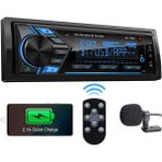 Xiaofeng Bluetooth Araç Stereosu Deniz Radyosu: Tek Din LCD Ekran Ses - Fm/am Radyolu Multimedya Mp3 Çalar | Çift Usb/sd Kart/aux Girişi | 2,1A Hızlı Şarj | Uygulama Kontrolü | Ir Uzaktan K (Yurt Dışından)