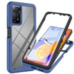 Xiaomi Cases için Xiaomi Redmi için Note 11 Pro 5G / 4G Yabancı Yıldızlı Gökyüzü Düz Renk Serisi PC + TPU Telefon Kılıfı Pet Film ile Xiaomi Cases için