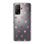 Xiaomi Mi 10T Kalp Desen Şeffaf Telefon Kılıfı