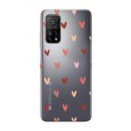 Xiaomi Mi 10T Pro Kalp Desen Şeffaf Telefon Kılıfı