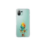 Xiaomi Mi 11 Lite ile uyumlu Splash ahtapot tasarımlı şeffaf silikon kılıf