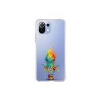 Xiaomi Mi 11 Lite ile uyumlu Splash ahtapot Tasarımlı Slimfit şeffaf silikon kılıf