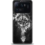 Xiaomi Mi 11 Ultra Kılıf Hd Baskılı Kılıf + Seramik Tam Kaplayan Ekran Koruyucu 85 - Siyah - Açık Mavi