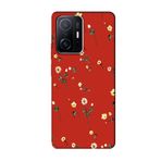 Xiaomi Mi 11t Çiçekli Kırmızı Telefon Kılıfı