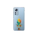 Xiaomi Mi 12 Pro ile uyumlu Splash ahtapot tasarımlı şeffaf silikon kılıf