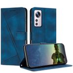 Xiaomi Mi 12 Pro/12S Pro için Mo-Beauty Telefon Kılıfı, Xiaomi Mi 12 Pro/12S Pro için PU Deri Cüzdan Çevirmeli Kılıf Manyetik Stand Fonksiyon Kartı Yuvası Koruyucu Kılıf - Mavi
