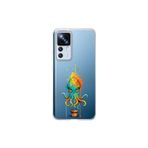 Xiaomi Mi 12T Pro ile uyumlu Splash ahtapot Tasarımlı Slimfit şeffaf silikon kılıf