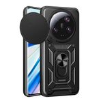 Xiaomi Mi 13 Ultra Kılıf Magnetik Standlı Kamera Korumalı Sürgülü Vega Kapak Siyah
