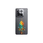 Xiaomi Mi 14 Pro ile uyumlu Splash ahtapot tasarımlı şeffaf silikon kılıf